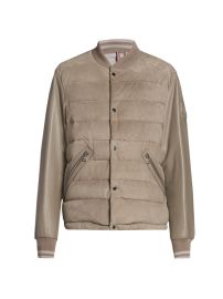 Shop Moncler Chalanches Suede amp Leather Down Bomber Jacket at Saks Fifth Avenue