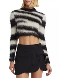 Shop Monse Suri Alpaca-Blend Zebra Cropped Sweater at Saks Fifth Avenue