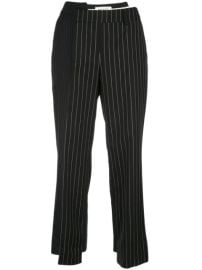 Shop Monse two-tone pinstripe cropped trousers with Express Delivery - at Farfetch