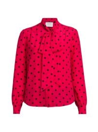 Shop Moschino Silk Polka-Dot Tie-Neck Blouse at Saks Fifth Avenue