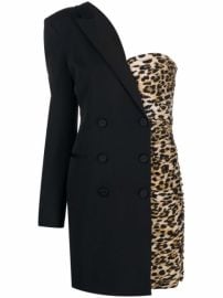 Shop Moschino asymmetric leopard-print minidress with Express Delivery - at Farfetch