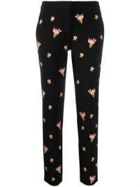 Shop Moschino floral embroidery straight-leg trousers with Express Delivery - at Farfetch