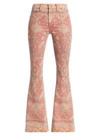 Shop Mother The Super Cruiser Geometric Flared Jeans at Saks Fifth Avenue