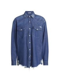 Shop Mother The Western Denim Overshirt at Saks Fifth Avenue