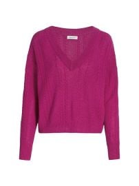 Shop NAADAM Cable Knit V-Neck Cashmere Sweater at Saks Fifth Avenue