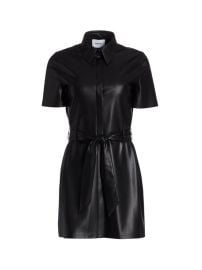 Shop Nanushka Halli Vegan Leather A-Line Shirtdress at Saks Fifth Avenue