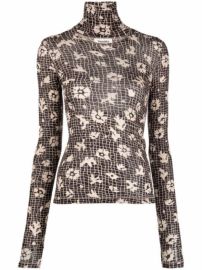 Shop Nanushka Hanny high-neck floral print top with Express Delivery - at Farfetch