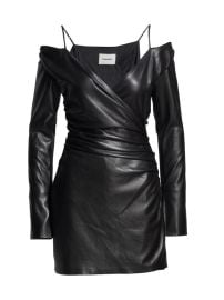 Shop Nanushka Moha Vegan Leather Wrap Dress at Saks Fifth Avenue