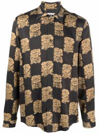 Shop Nanushka floral check-print shirt with Express Delivery - at Farfetch