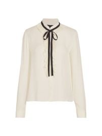 Shop Nili Lotan Bertille Silk Ruffle Tie-Neck Shirt at Saks Fifth Avenue