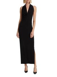 Shop Norma Kamali Neeta Cowl Neck Slit Gown at Saks Fifth Avenue