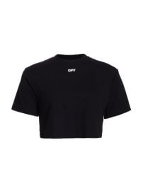 Shop Off-White Cropped Stamped Logo T-Shirt at Saks Fifth Avenue