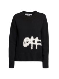 Shop Off-White Logo Intarsia Wool-Blend Sweater at Saks Fifth Avenue