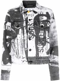 Shop Off-White x Pablo Tomek printed denim jacket with Express Delivery - at Farfetch