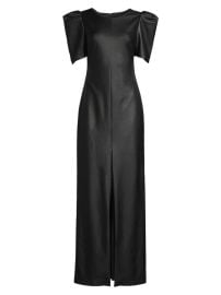 Shop One33 Social Puff-Sleeve Faux Leather Gown at Saks Fifth Avenue