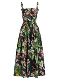 Shop Oscar de la Renta A-Line Botanical-Print Midi-Dress at Saks Fifth Avenue