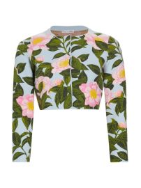 Shop Oscar de la Renta Camellia Jacquard Cardigan at Saks Fifth Avenue