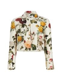 Shop Oscar de la Renta Cropped Floral-Knit Jacket at Saks Fifth Avenue