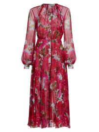 Shop Oscar de la Renta Dahlia Silk Chiffon Midi Dress at Saks Fifth Avenue