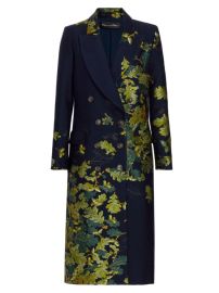 Shop Oscar de la Renta Double-Breasted Acorn Jacquard Coat at Saks Fifth Avenue