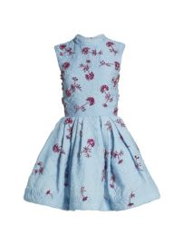 Shop Oscar de la Renta Embellished Cloqu Fit-amp-Flare Dress at Saks Fifth Avenue