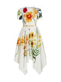 Shop Oscar de la Renta Floral Cotton Poplin Midi Dress at Saks Fifth Avenue