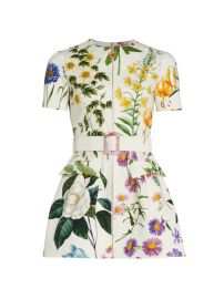 Shop Oscar de la Renta Floral Cotton Twill Zip-Up Dress at Saks Fifth Avenue