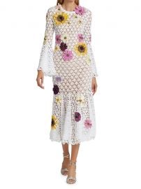 Shop Oscar de la Renta Floral-Embellished Crochet Dress up to 70 Off at Saks Fifth Avenue