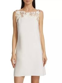 Shop Oscar de la Renta Gardenia Guipure amp Wool Minidress at Saks Fifth Avenue