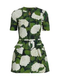 Shop Oscar de la Renta Hydrangea Zip-Front Minidress at Saks Fifth Avenue