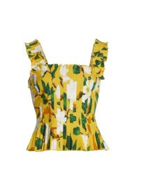 Shop Oscar de la Renta Magnolia Floral Top at Saks Fifth Avenue