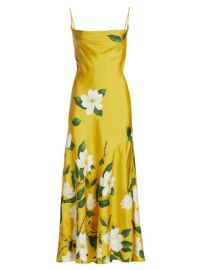 Shop Oscar de la Renta Silk Magnolia Degrad Slip Dress at Saks Fifth Avenue