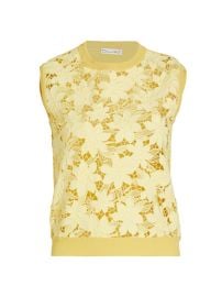 Shop Oscar de la Renta Tiger Lily Guipure Lace Insert Top at Saks Fifth Avenue