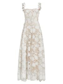 Shop Oscar de la Renta Water Lily Guipure Lace Maxi Dress at Saks Fifth Avenue