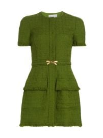 Shop Oscar de la Renta Wool-Blend Tweed Belted Minidress at Saks Fifth Avenue