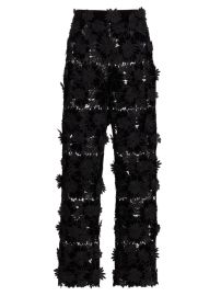 Shop Oscar de la Renta Zip Front Velvet Guipure Pants at Saks Fifth Avenue