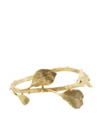 Shop Oscar de la Renta embossed leaf cuff bracelet with Express Delivery - at Farfetch