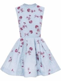 Shop Oscar de la Renta floral crystal-embellished mini dress with Express Delivery - at Farfetch