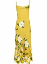 Shop Oscar de la Renta floral-print silk dress with Express Delivery - at Farfetch