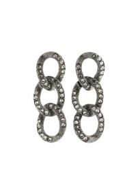 Shop Oscar de la Renta rhinestone-embellished drop earrings with Express Delivery - at Farfetch