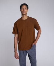 Shop Oversized Tee Brown Crewneck Stretch Cotton KC at Kenneth Cole