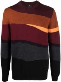 Shop PS Paul Smith colour-block knitted jumper with Express Delivery - at Farfetch