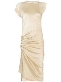 Shop Paco Rabanne asymmetric ruched midi dress with Express Delivery - at Farfetch