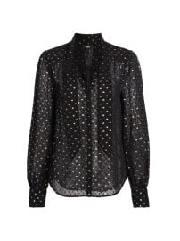 Shop Paige Cleobelle Metallic Dot Blouse at Saks Fifth Avenue