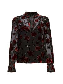 Shop Paige Laurin Semi-Sheer Floral Blouse at Saks Fifth Avenue