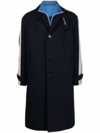 Shop Palm Angels side-stripe single-breasted coat with Express Delivery - at Farfetch