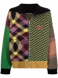 Shop Palm Angels x Missoni jacquard patchwork knitted cardigan with Express Delivery - at Farfetch