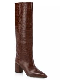 Shop Paris Texas Anja 70MM Crocodile-Embossed Leather Boots at Saks Fifth Avenue