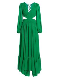 Shop PatBO Long-Sleeve Cut-Out Gown at Saks Fifth Avenue