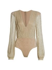 Shop PatBO Sparkly Plunge Bodysuit at Saks Fifth Avenue